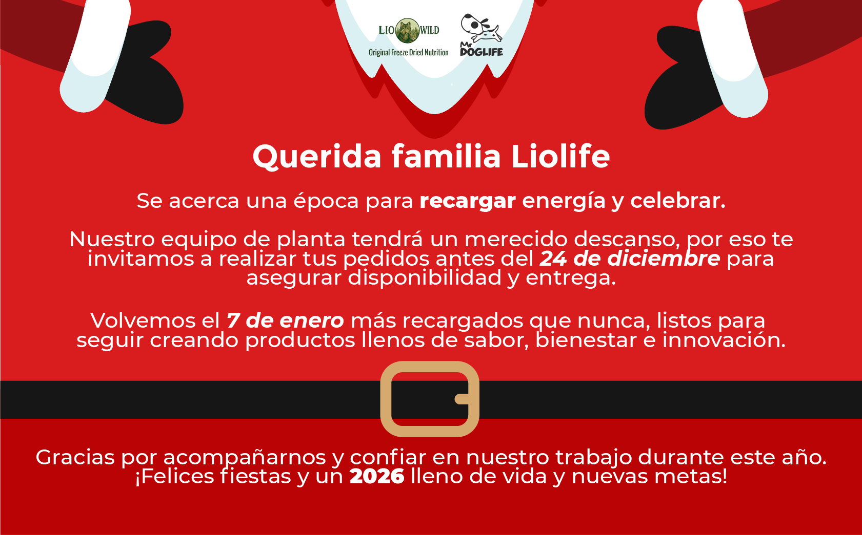 Estaremos de vacaciones, haz tu pedido con tiempo